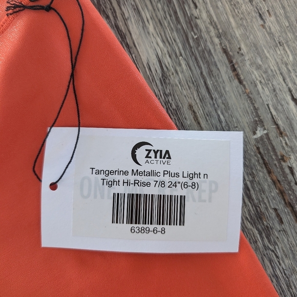 ZYIA Tangerine Metallic Plus Light n Tight High Rise 6-8 - Picture 5 of 8